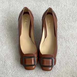 Cole Haan tan buckle work heals in new condition